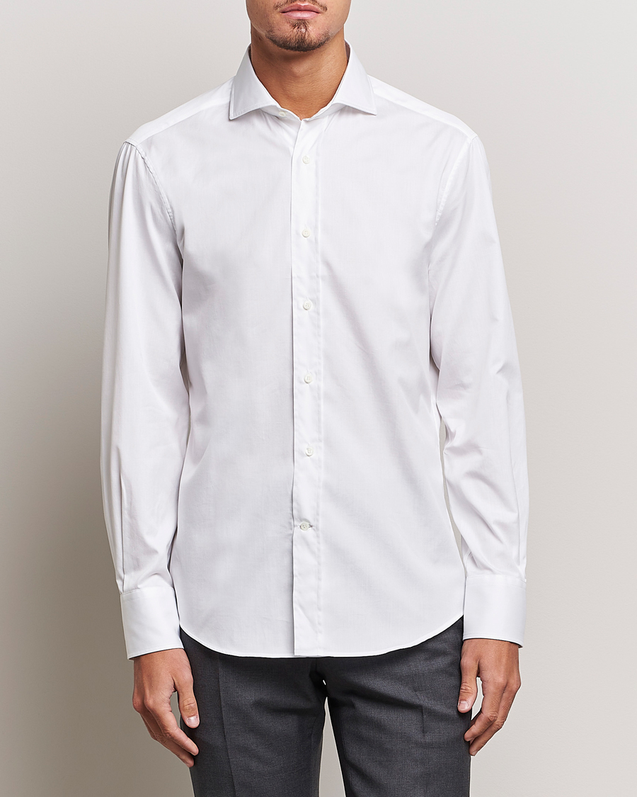 Herre | Casualskjorter | Brunello Cucinelli | Slim Fit Poplin Shirt White