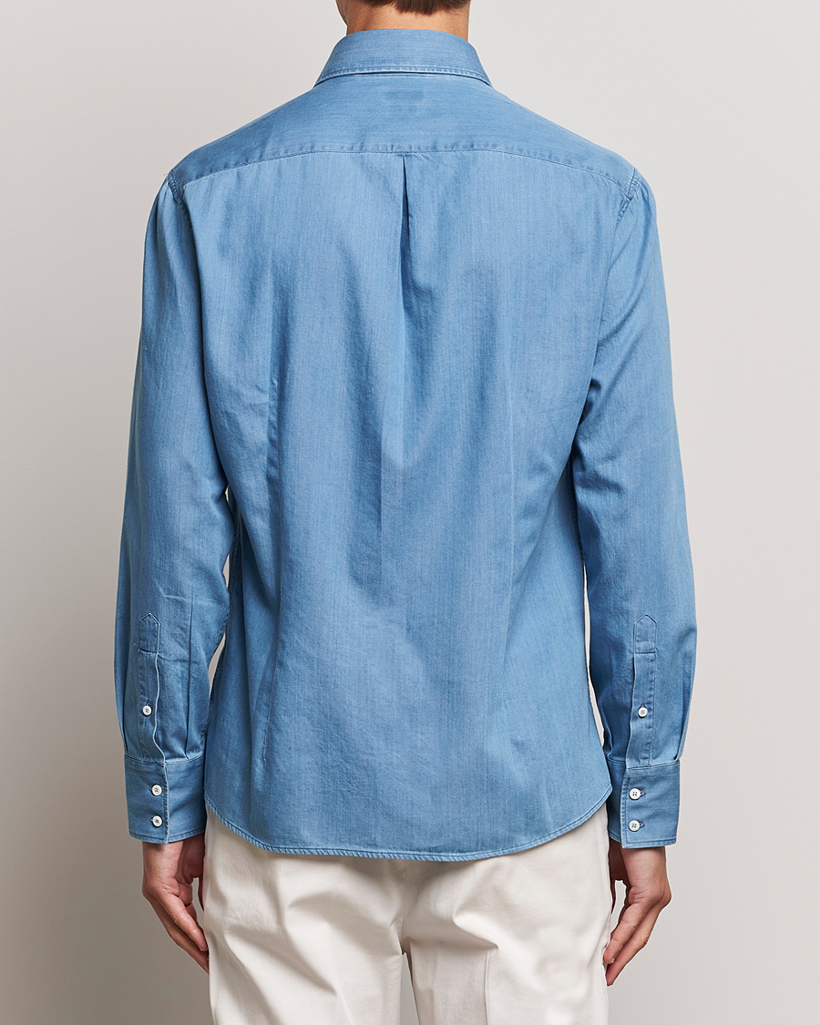 Herre | Skjorter | Brunello Cucinelli | Slim Fit Denim Shirt Indigo Blue