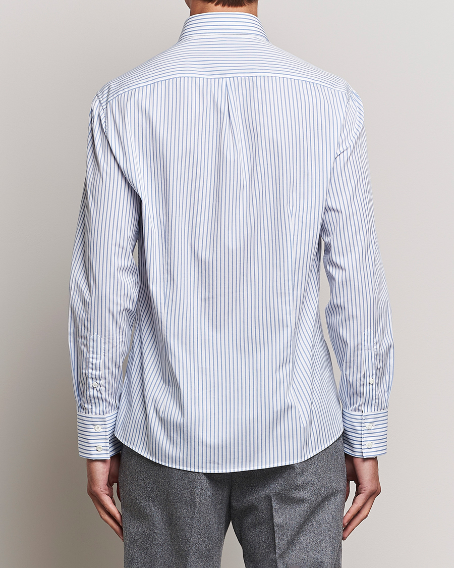 Herre | Skjorter | Brunello Cucinelli | Slim Fit Button Down Shirt Light Blue Stripe