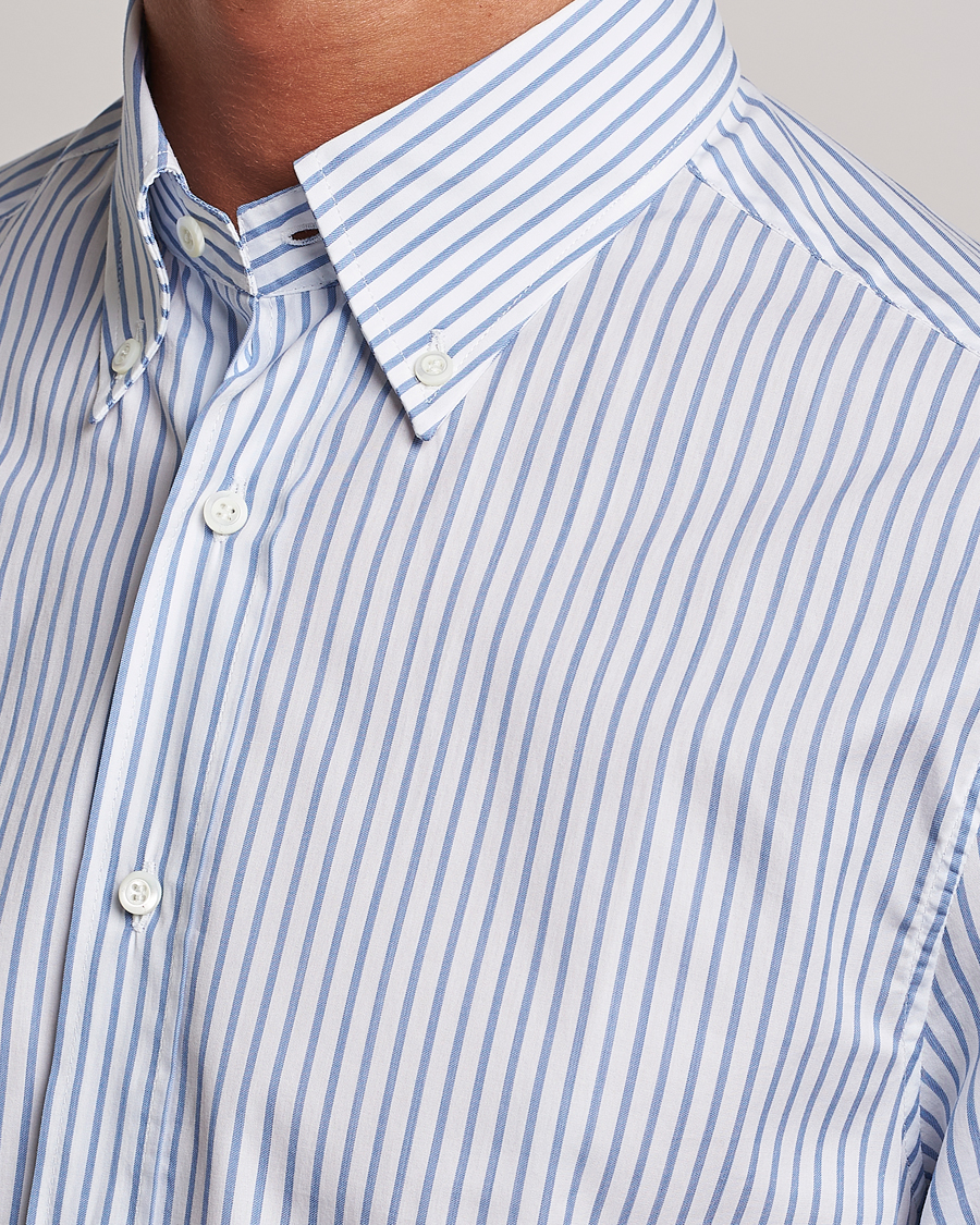Herre | Skjorter | Brunello Cucinelli | Slim Fit Button Down Shirt Light Blue Stripe