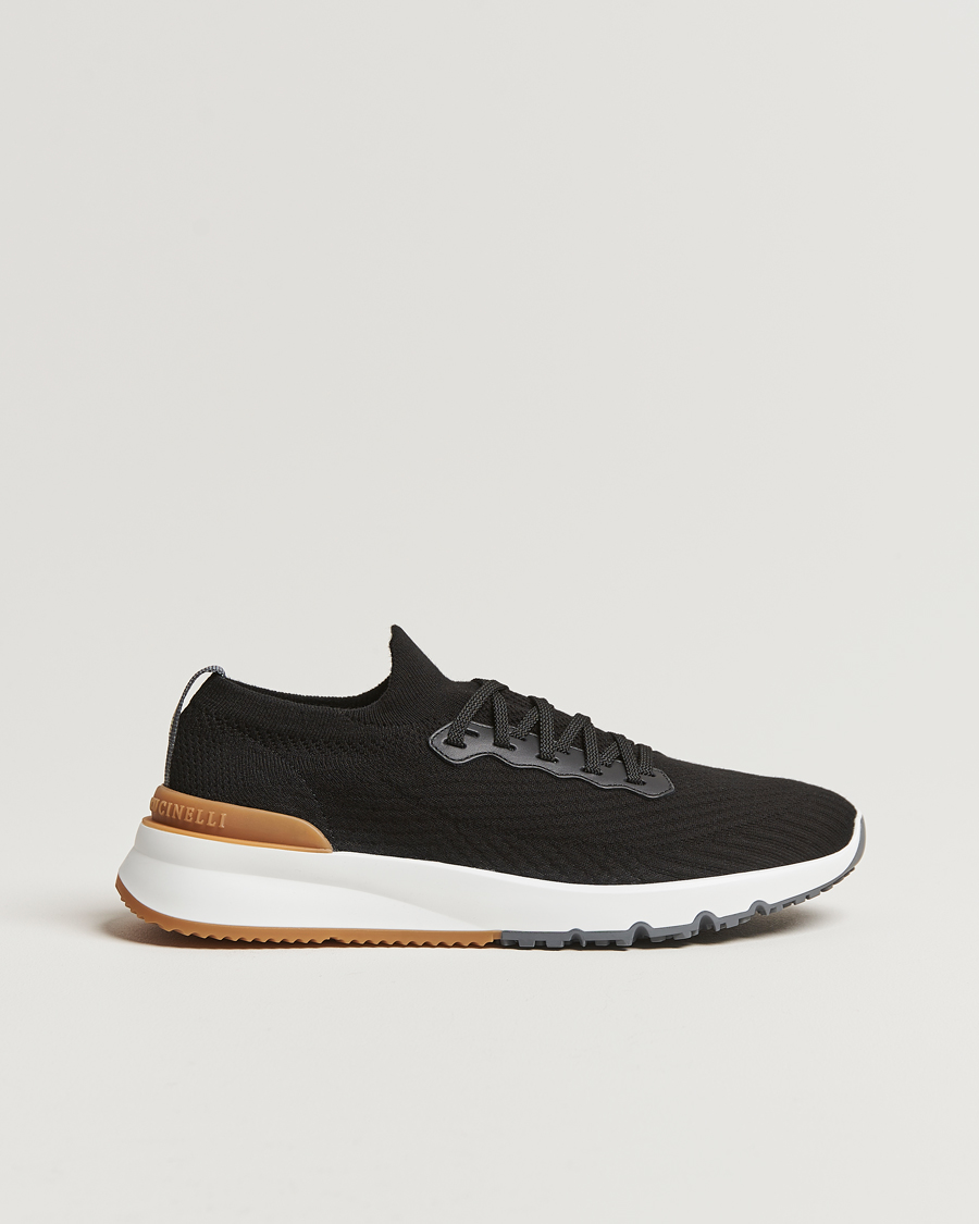 Herre | Brunello Cucinelli Flannel Running Sneakers Black | Brunello Cucinelli | Flannel Running Sneakers Black