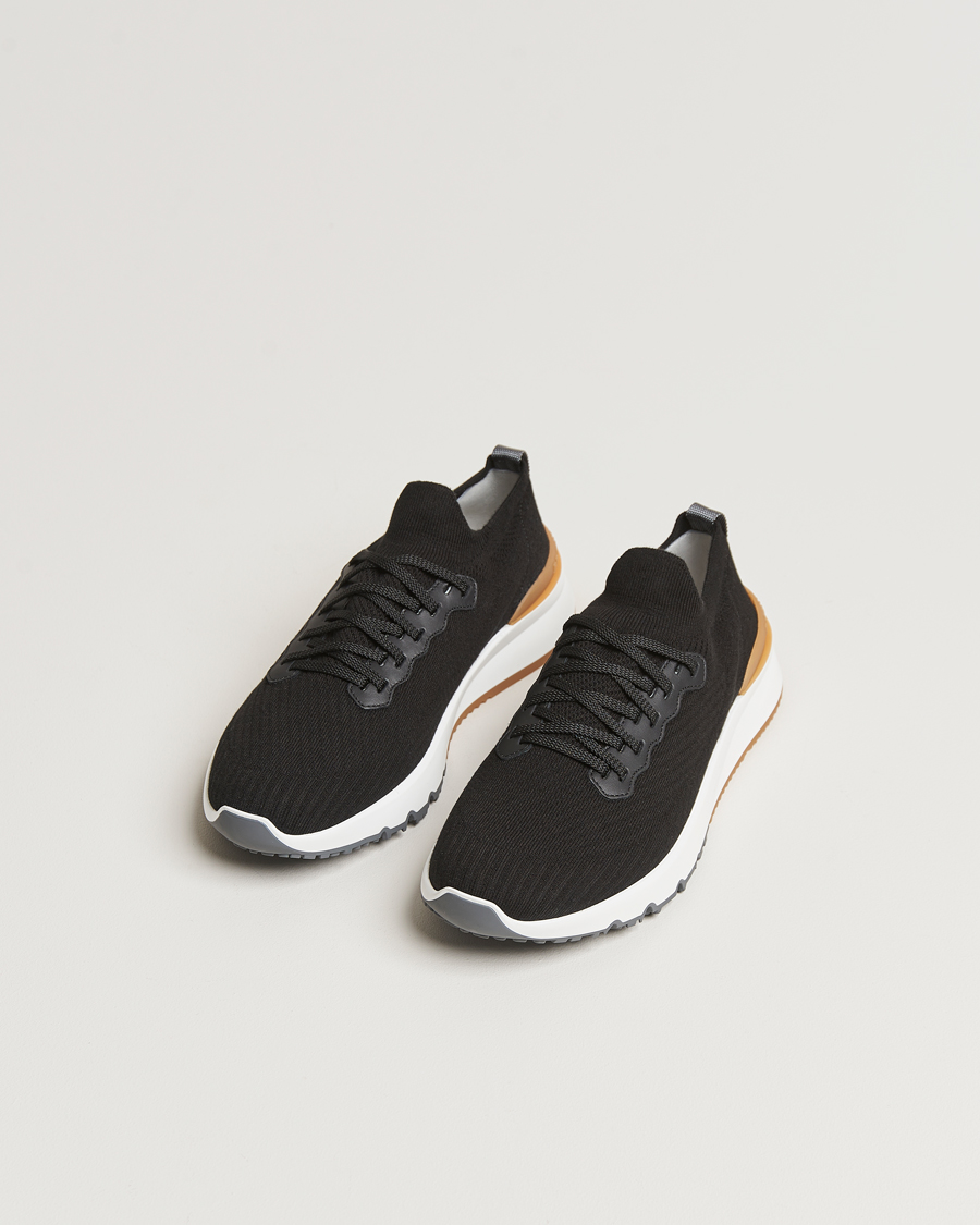 Herre | Brunello Cucinelli Flannel Running Sneakers Black | Brunello Cucinelli | Flannel Running Sneakers Black