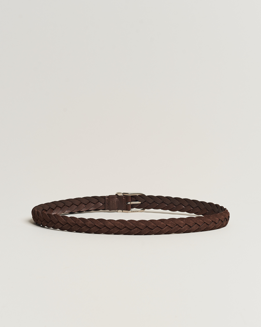 Herre |  | Brunello Cucinelli | Braided Belt Brown Suede