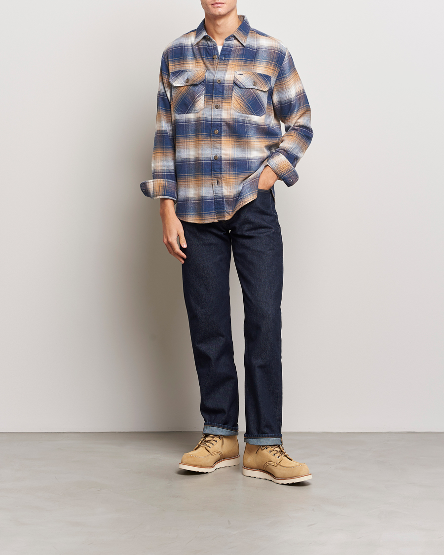 Herre | Skjorter | Pendleton | Burnside Flannel Shirt Navy/Tan