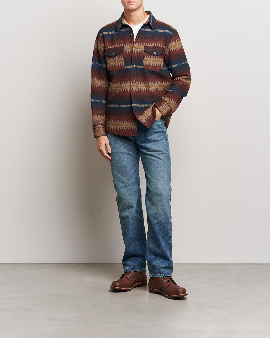 Herre | Skjorter | Pendleton | LA Pine Wool Overshirt Tye River Red