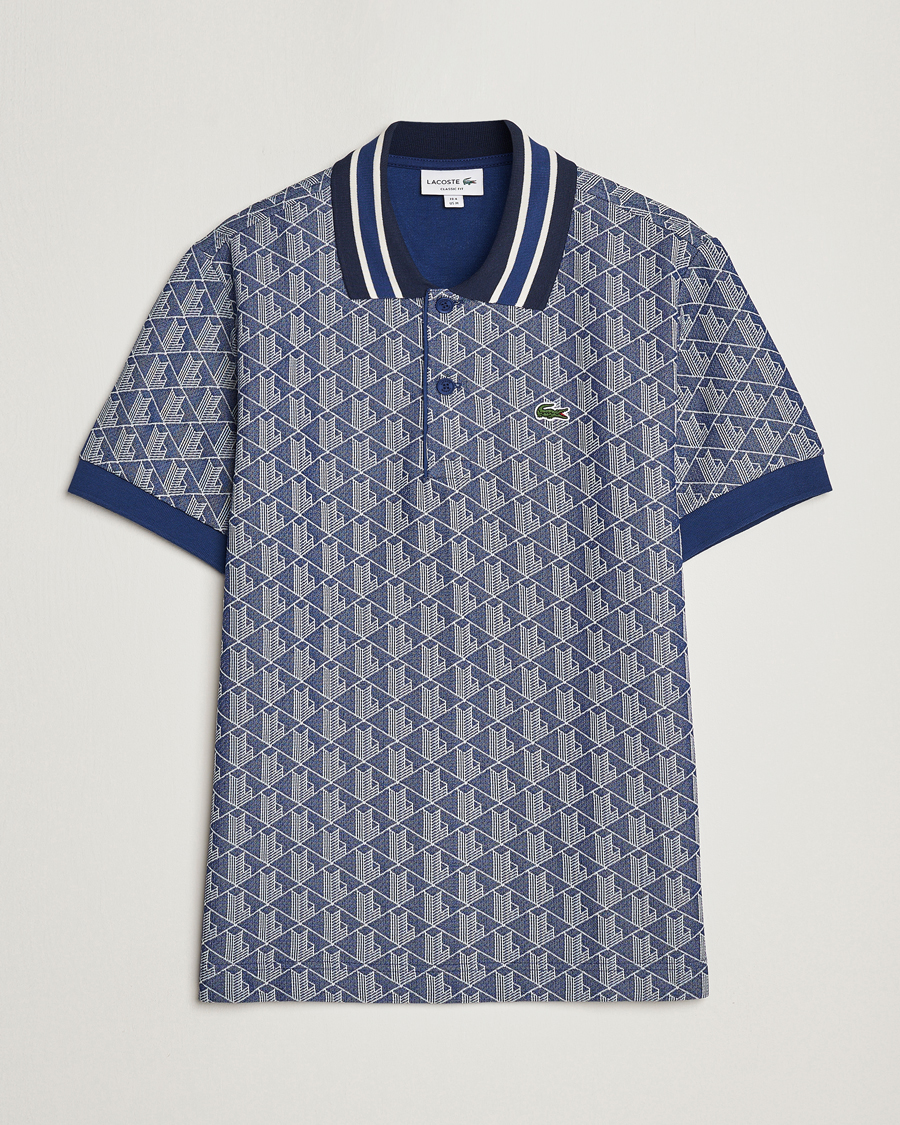 Herre | Pikéer | Lacoste | Classic Fit Monogram Polo Methylene/Flour