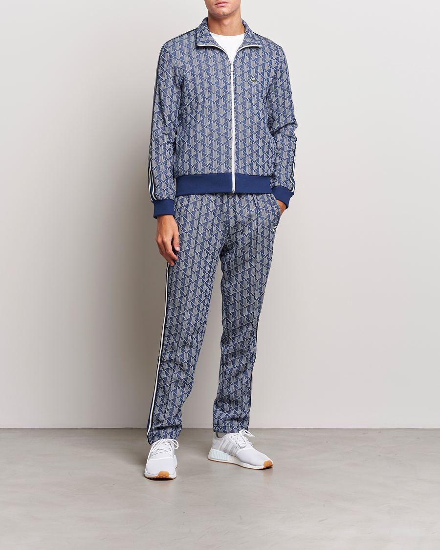 Herre | Gensere | Lacoste | Monogram Full Zip Track Jacket Methylene/Flour