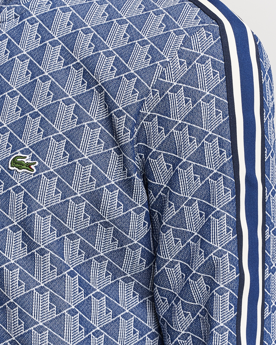 Herre | Gensere | Lacoste | Monogram Full Zip Track Jacket Methylene/Flour