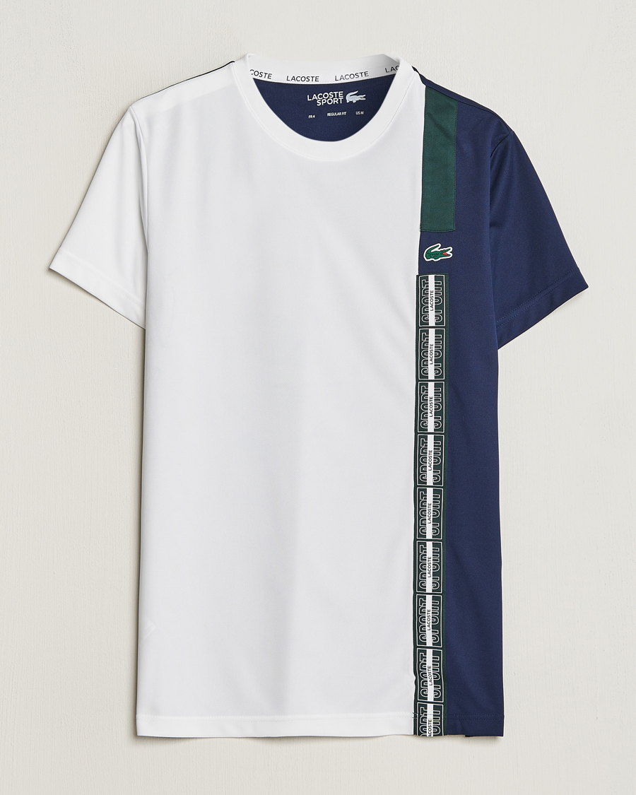 Herre | Klær | Lacoste Sport | Performance Colourblocked T-Shirt White/Navy