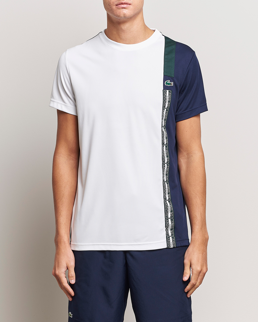 Herre | Lacoste Sport | Lacoste Sport | Performance Colourblocked T-Shirt White/Navy