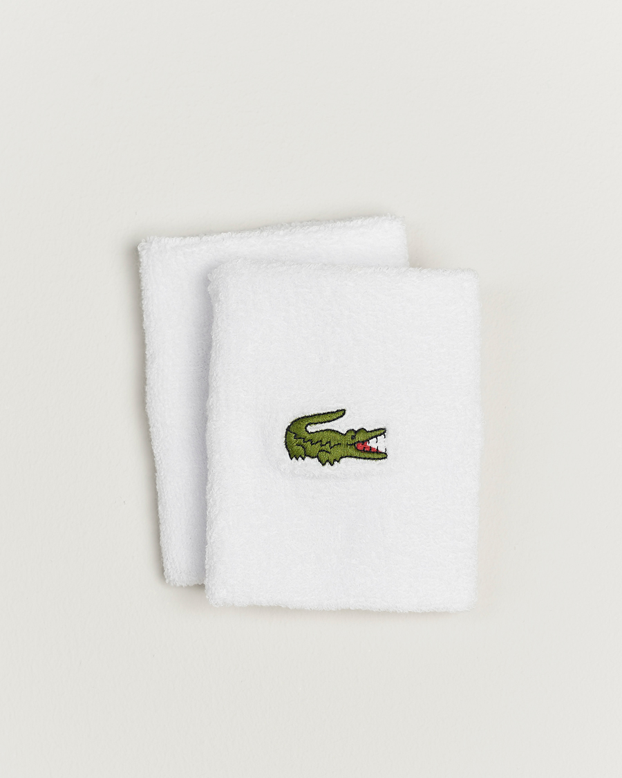 Herre | Lacoste Sport 2-Pack Logo Wristband White | Lacoste Sport | 2-Pack Logo Wristband White