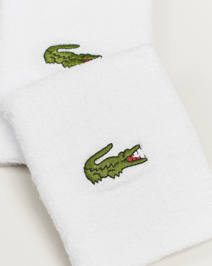 Herre | Lacoste Sport 2-Pack Logo Wristband White | Lacoste Sport | 2-Pack Logo Wristband White