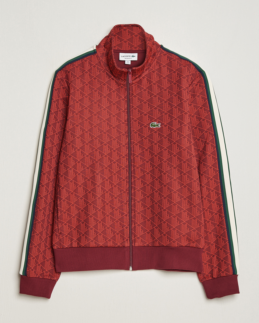 Herre | Gensere | Lacoste | Monogram Full Zip Track Jacket Pinot/Red