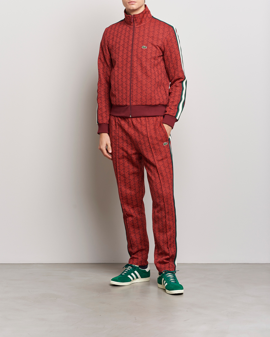 Herre | Gensere | Lacoste | Monogram Full Zip Track Jacket Pinot/Red