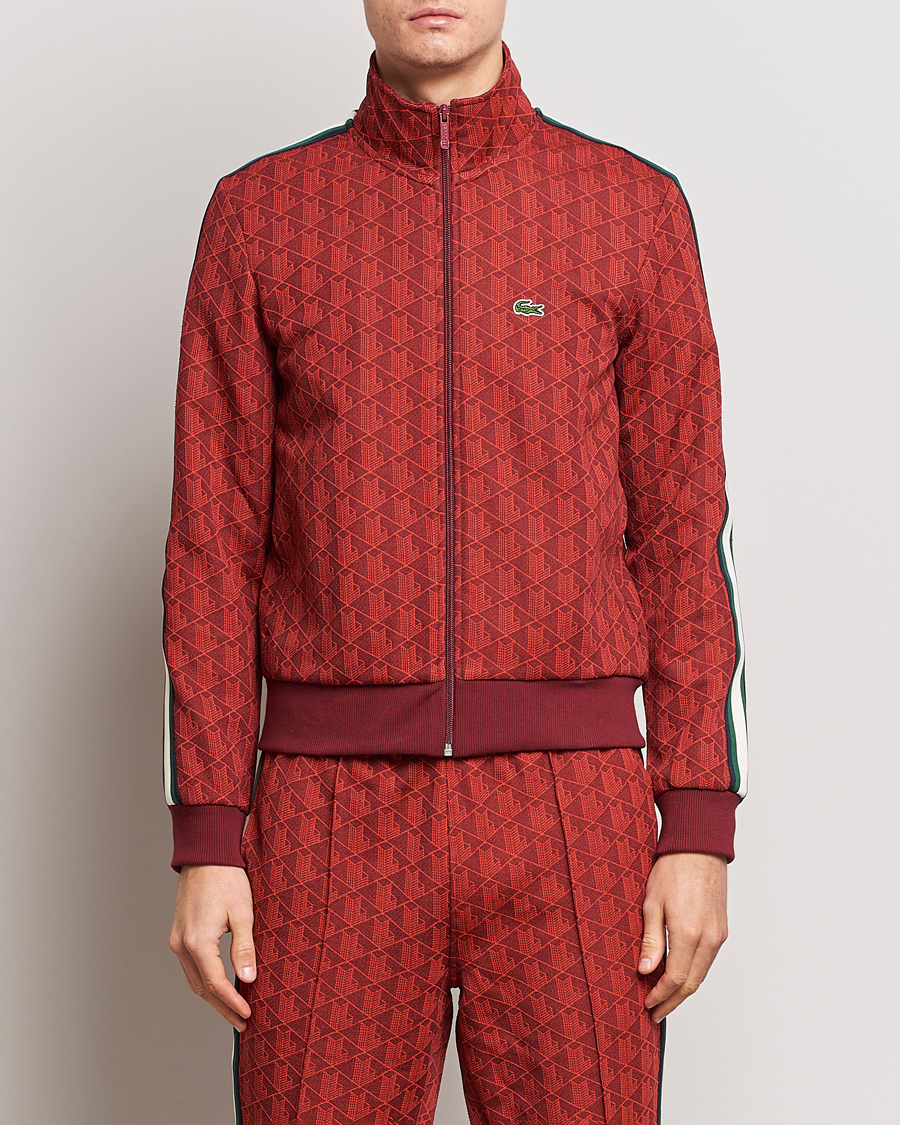 Herre | Gensere | Lacoste | Monogram Full Zip Track Jacket Pinot/Red