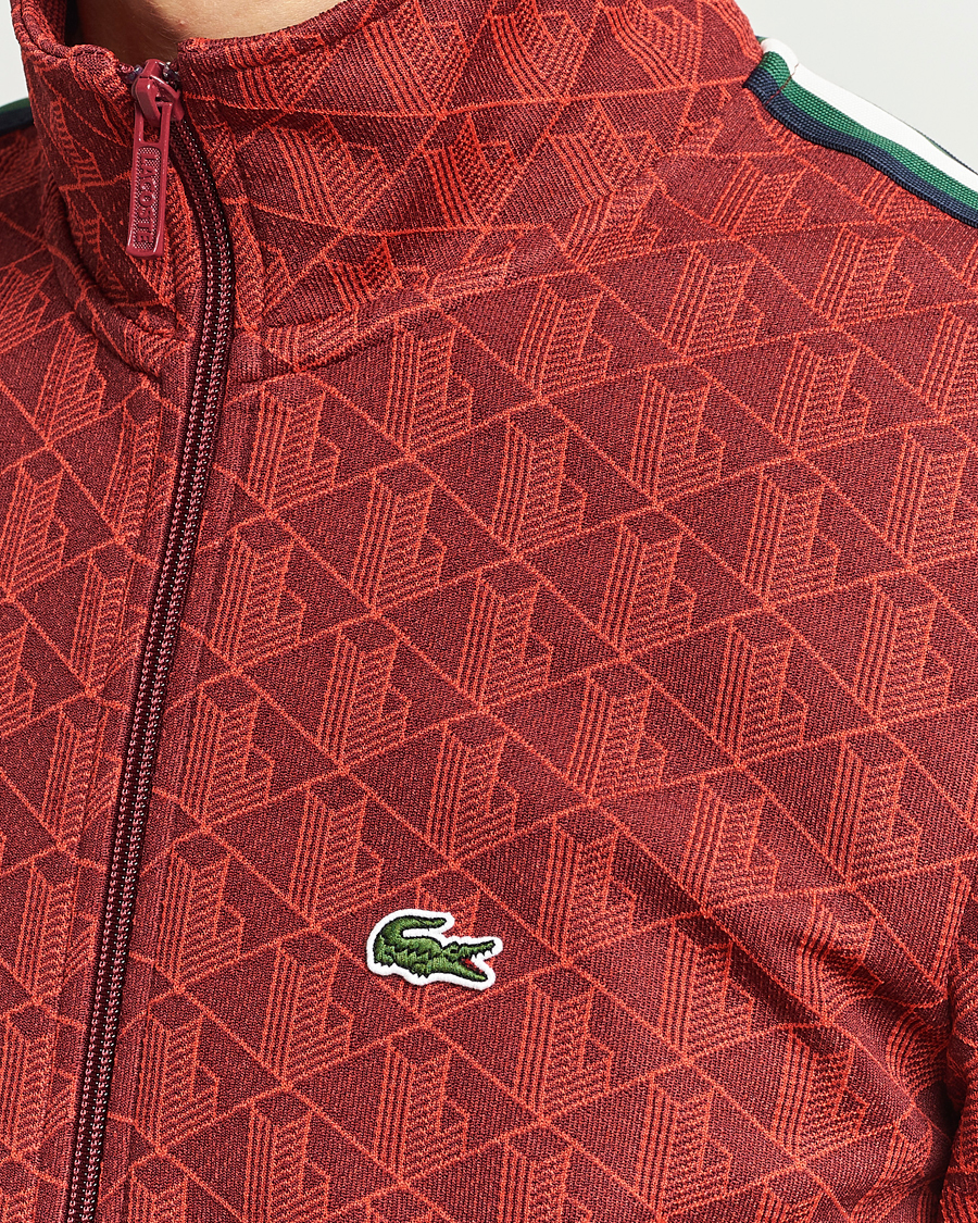 Herre | Gensere | Lacoste | Monogram Full Zip Track Jacket Pinot/Red