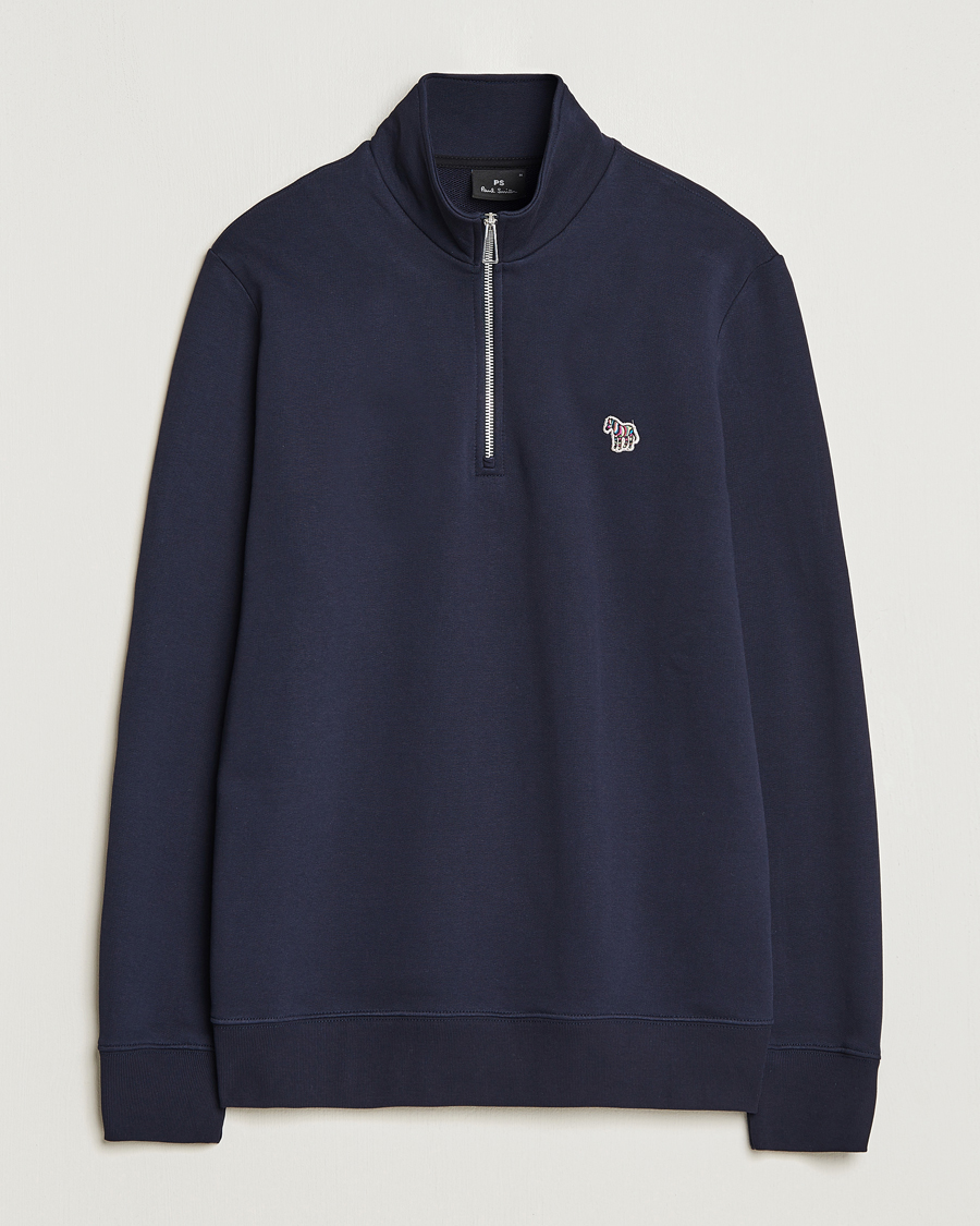 Herre | Gensere | PS Paul Smith | Zebra Organic Cotton Sweat Half Zip Navy