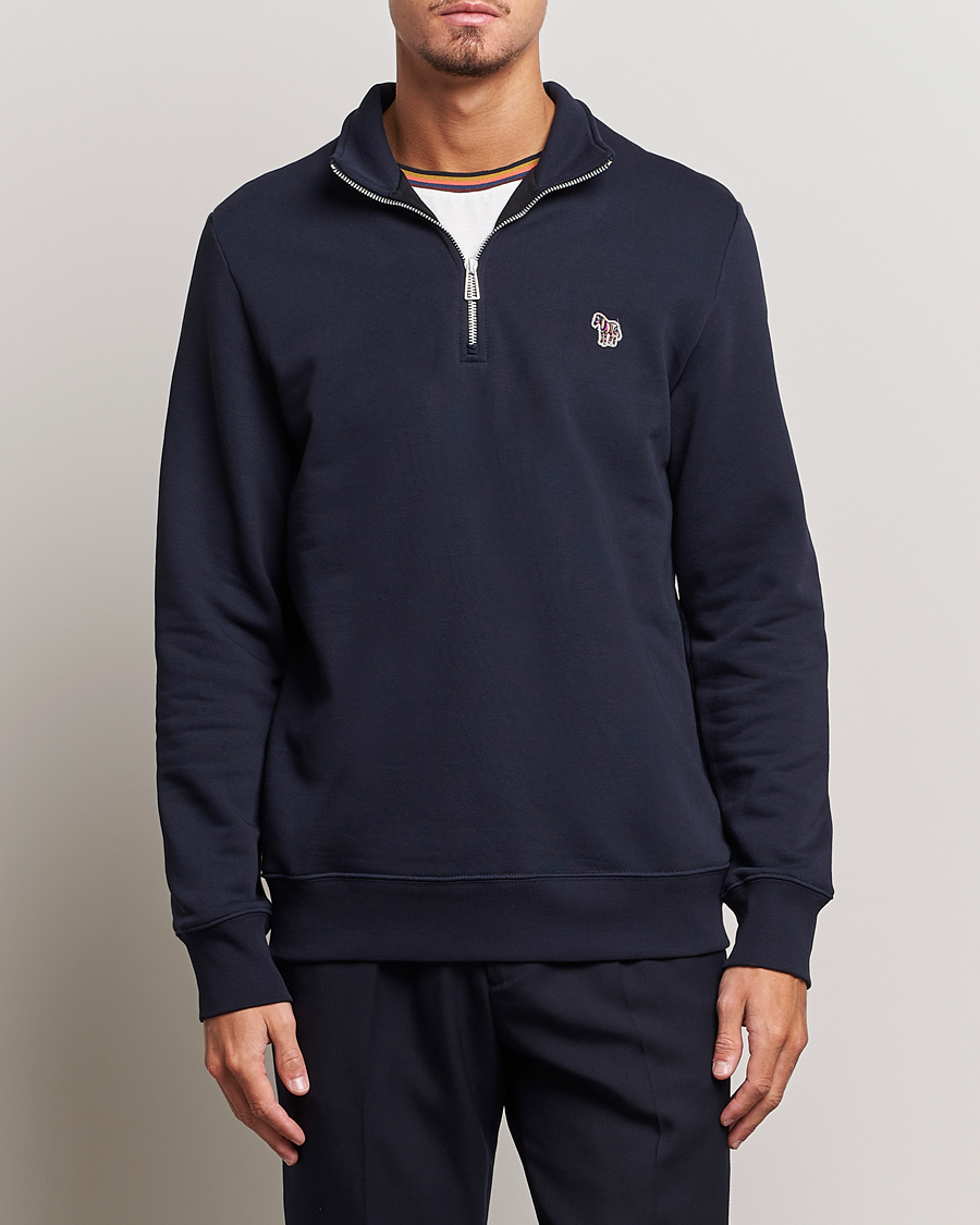 Herre | Best of British | PS Paul Smith | Zebra Organic Cotton Sweat Half Zip Navy