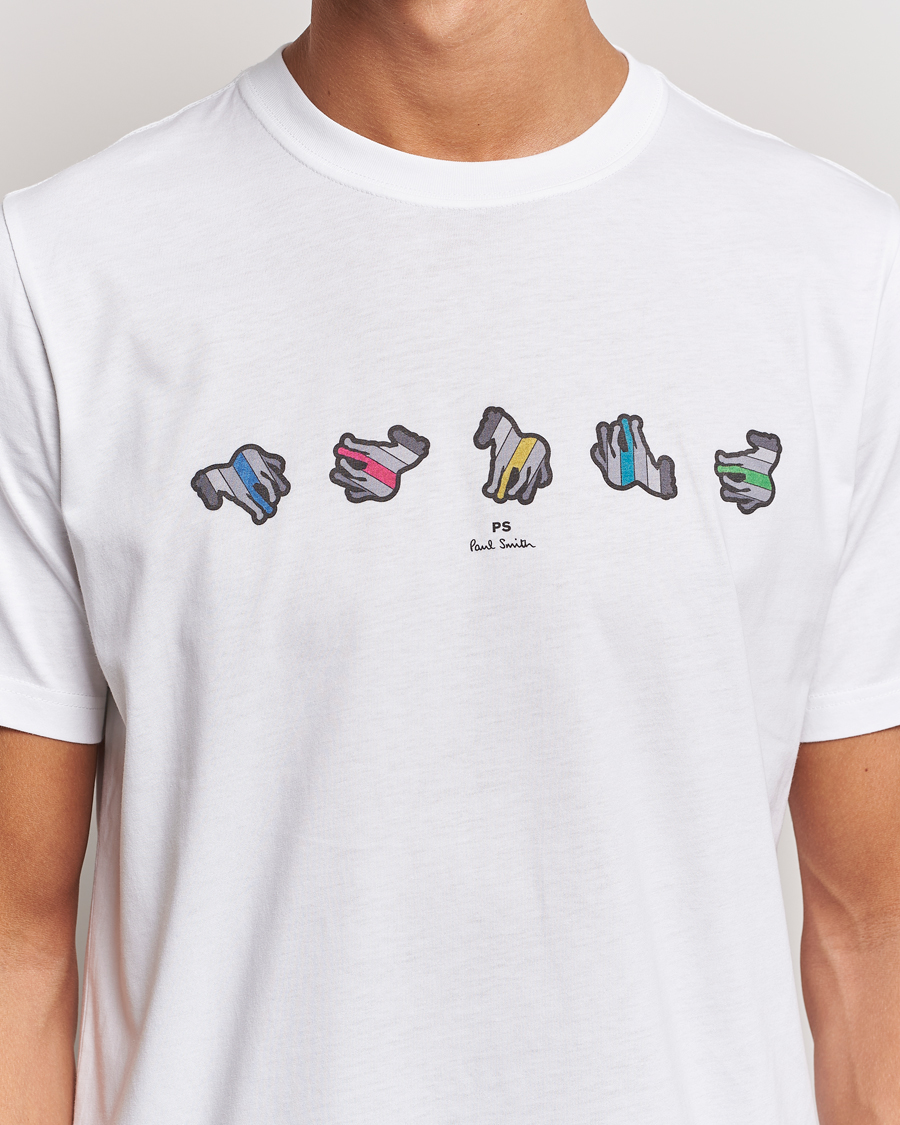 Herre | T-Shirts | PS Paul Smith | Zebra Repeat Crew Neck T-Shirt White