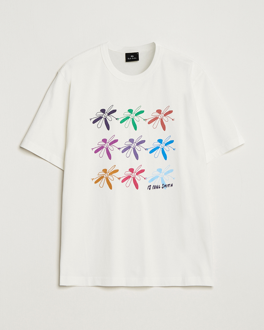 Herre | PS Paul Smith | PS Paul Smith | Flower Grid Crew Neck T-Shirt White