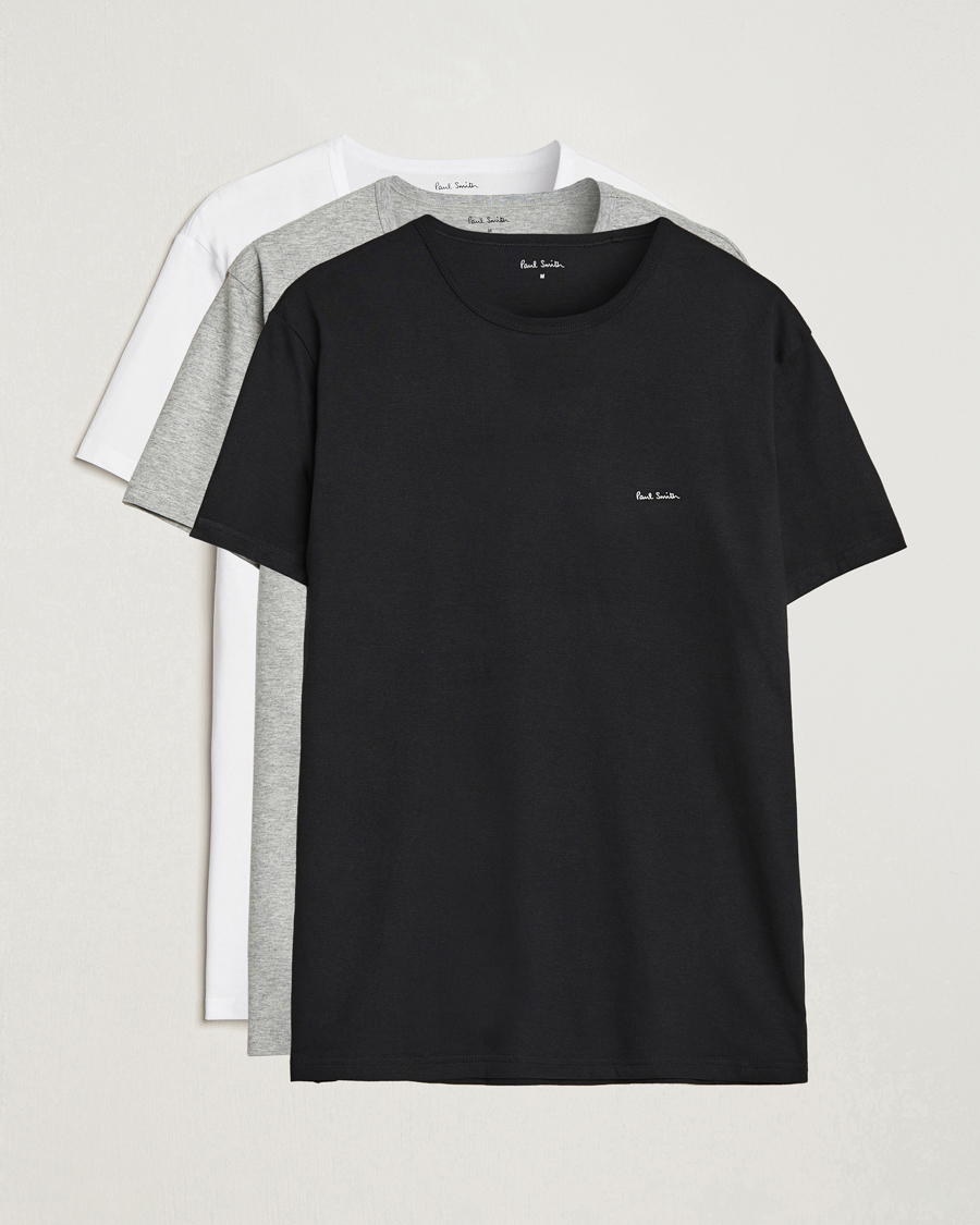 Herre | T-Shirts | Paul Smith | 3-Pack Crew Neck T-Shirt Black/Grey/White