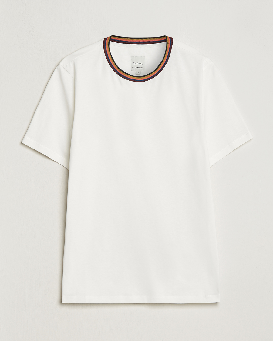 Herre |  | Paul Smith | Stripe Rib Crew Neck T-Shirt White