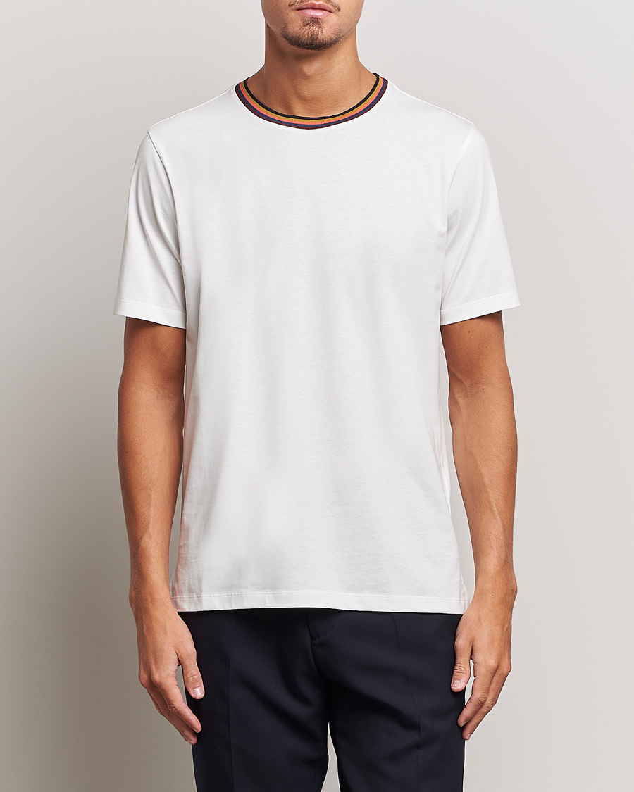 Herre | Kortermede t-shirts | Paul Smith | Stripe Rib Crew Neck T-Shirt White