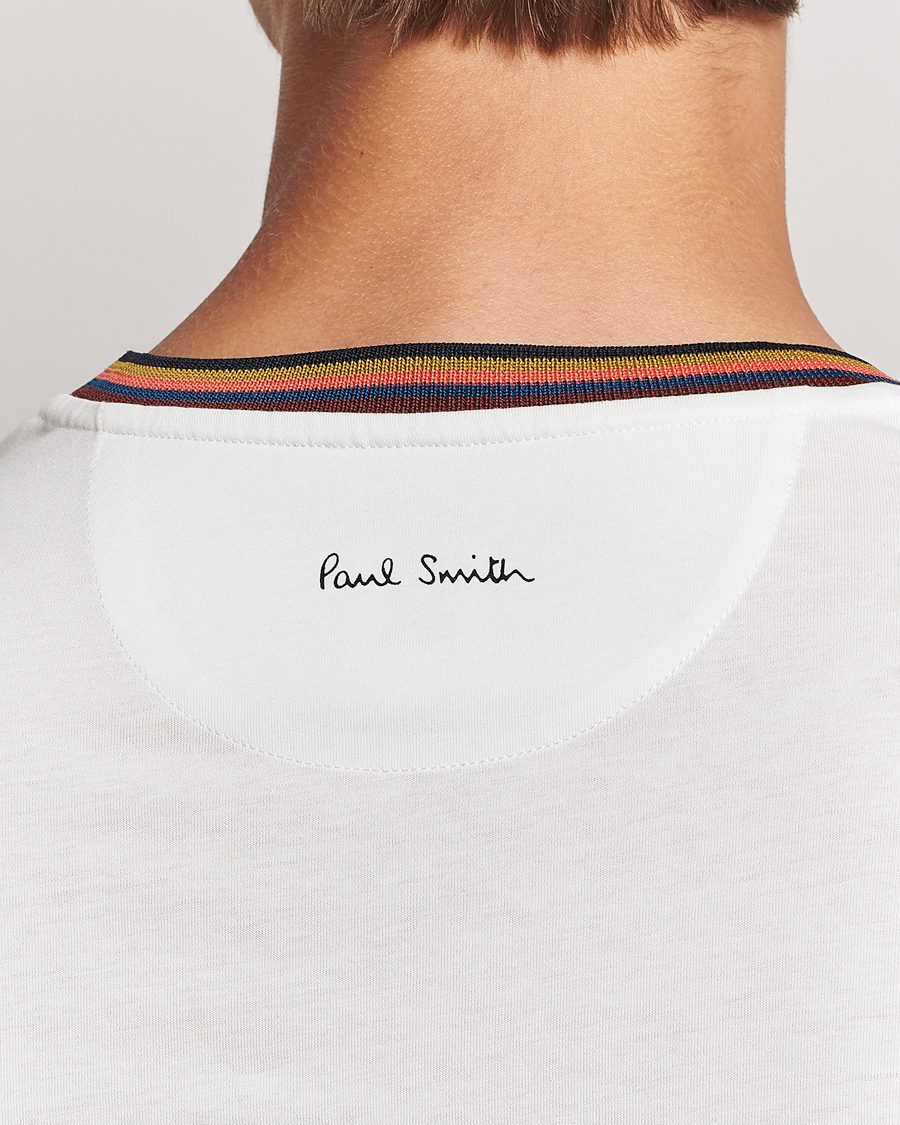 Herre | T-Shirts | Paul Smith | Stripe Rib Crew Neck T-Shirt White