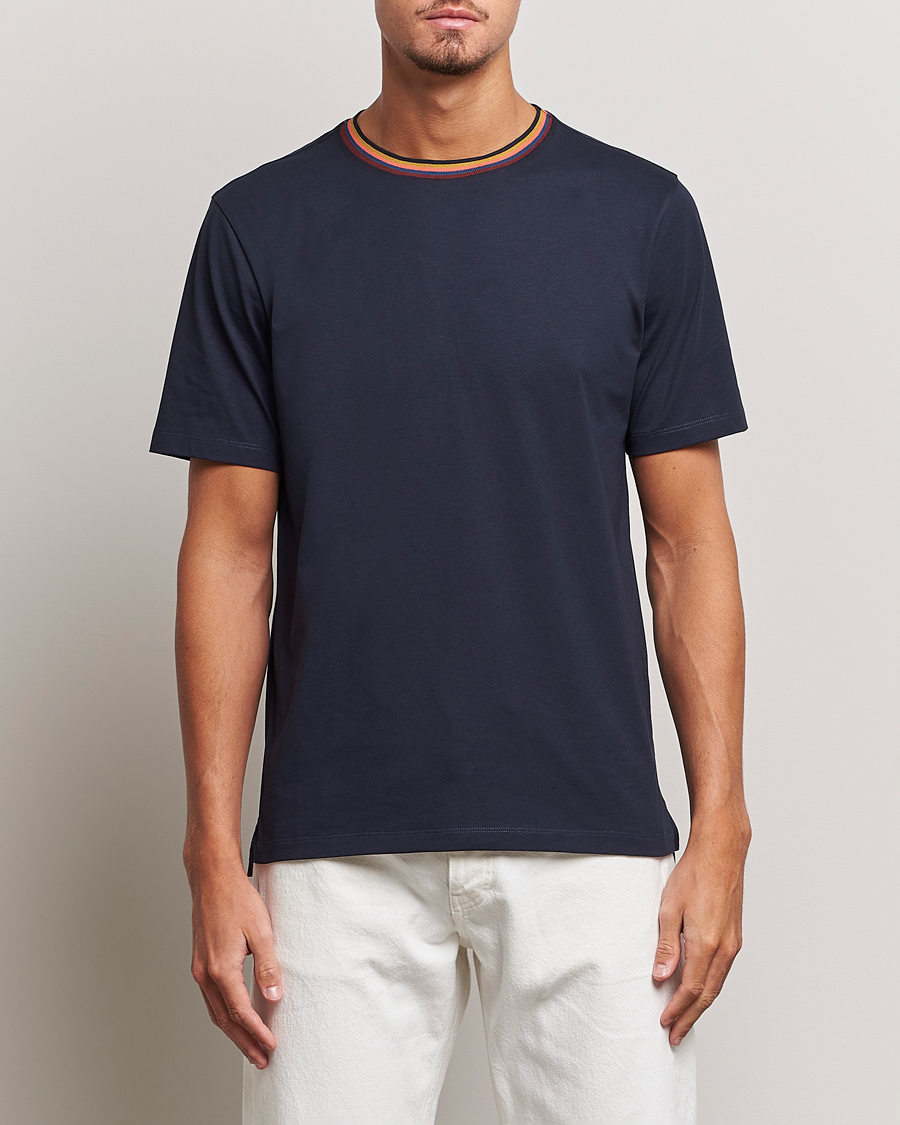 Herre |  | Paul Smith | Stripe Rib Crew Neck T-Shirt Navy