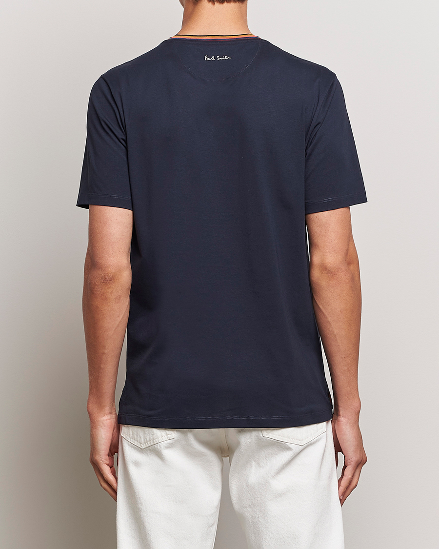 Herre | T-Shirts | Paul Smith | Stripe Rib Crew Neck T-Shirt Navy