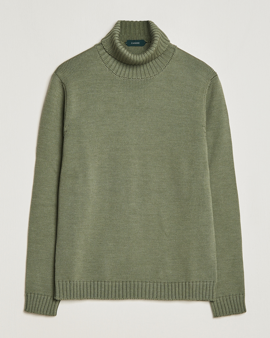 Herre | Gensere | Zanone | Virgin Merino Wool Rollneck Olive