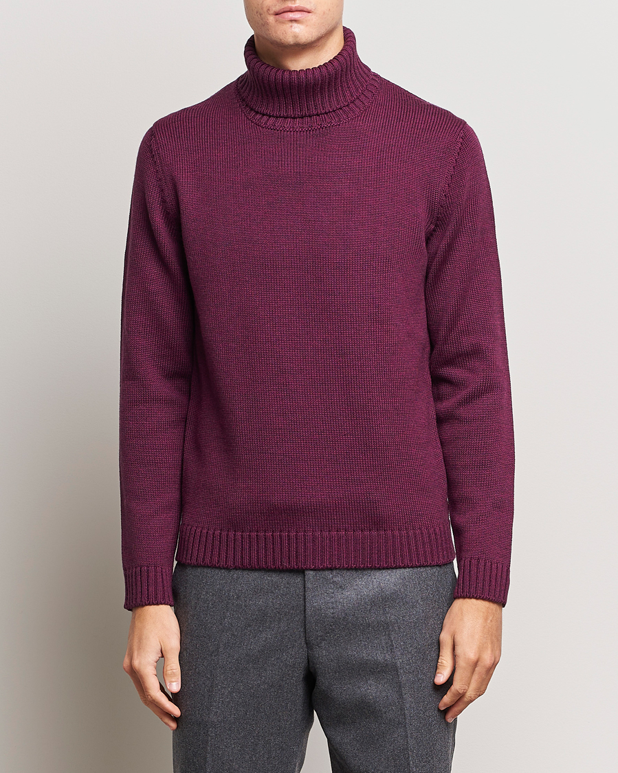 Herre |  | Zanone | Virgin Merino Wool Rollneck Burgundy