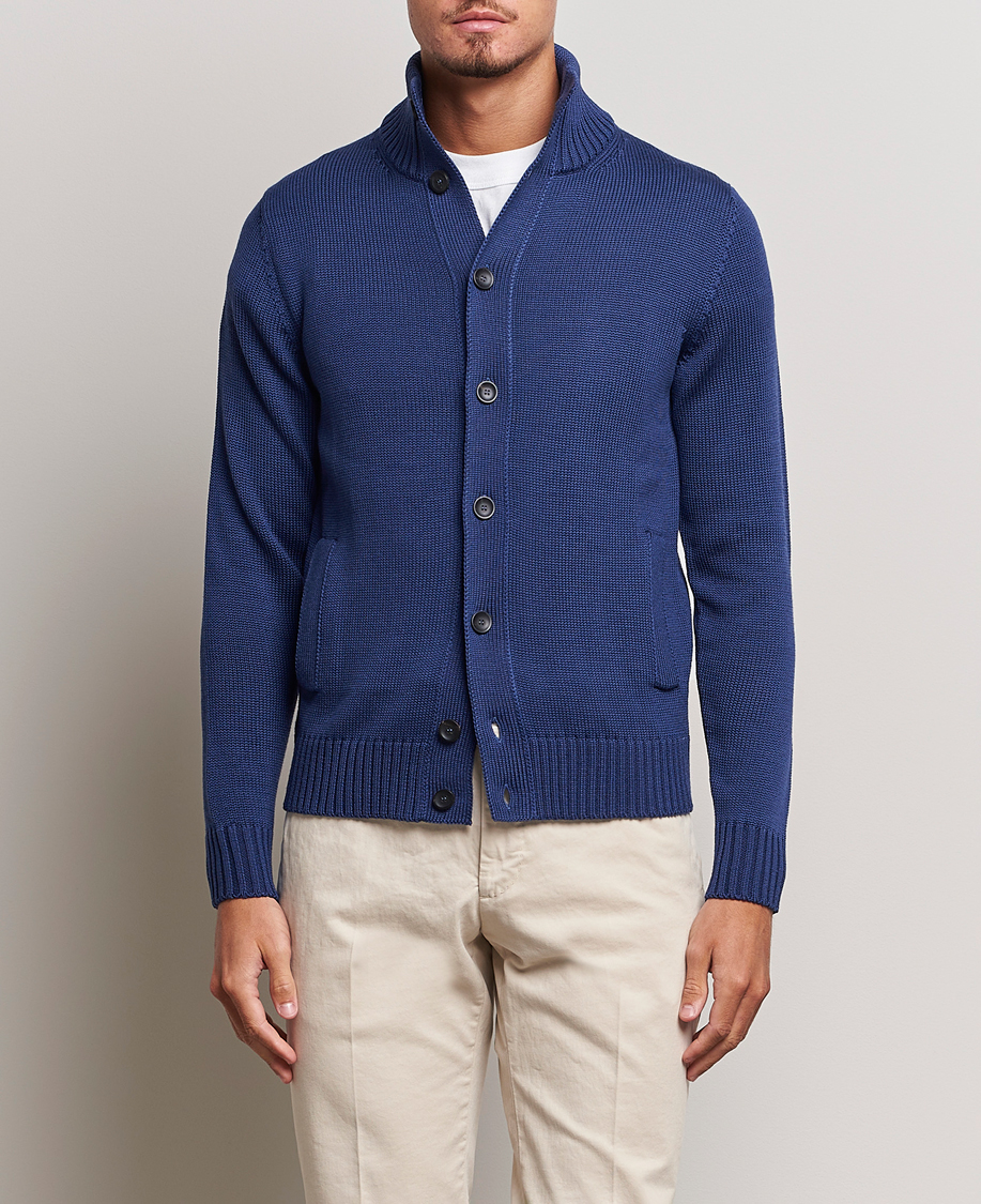 Herre | Gensere | Zanone | Virgin Merino Wool Chioto Cardigan Royal Blue