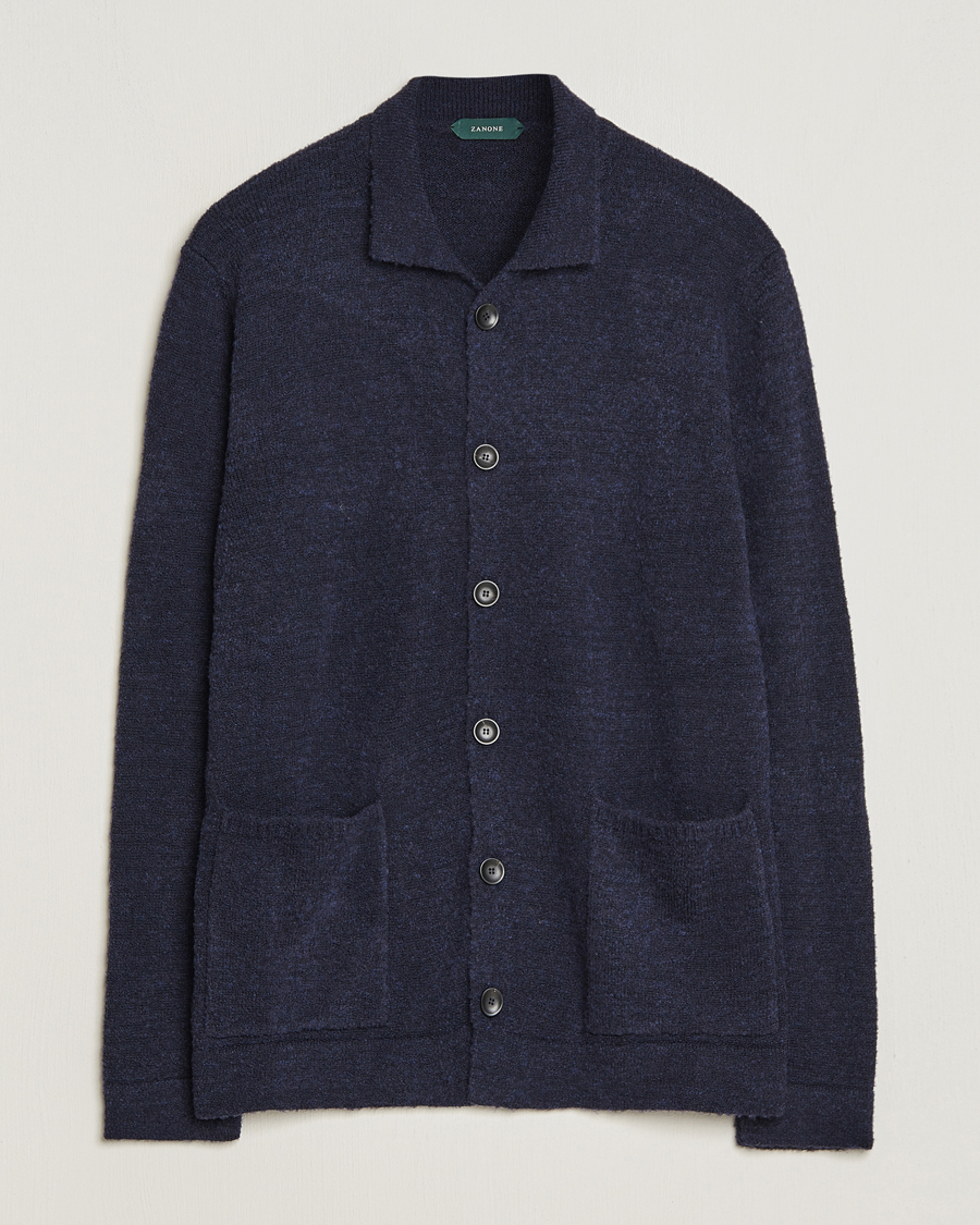 Herre | Gensere | Zanone | Boucle Wool Chore Jacket Navy