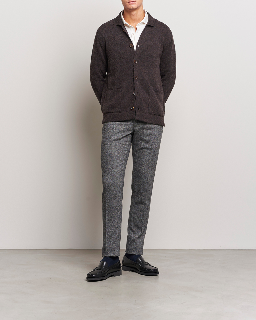 Herre | Gensere | Zanone | Boucle Wool Chore Jacket Dark Brown