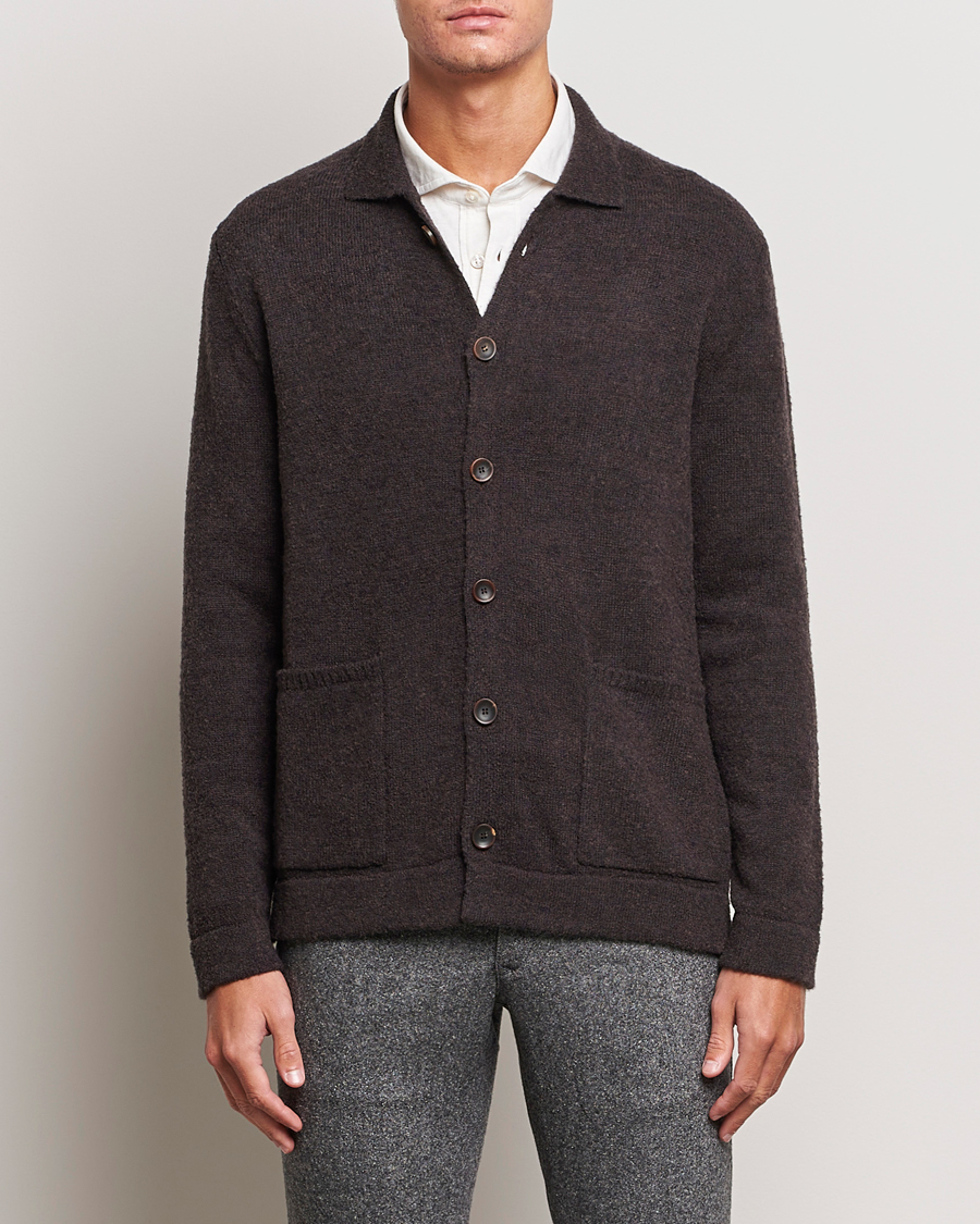 Herre | Gensere | Zanone | Boucle Wool Chore Jacket Dark Brown