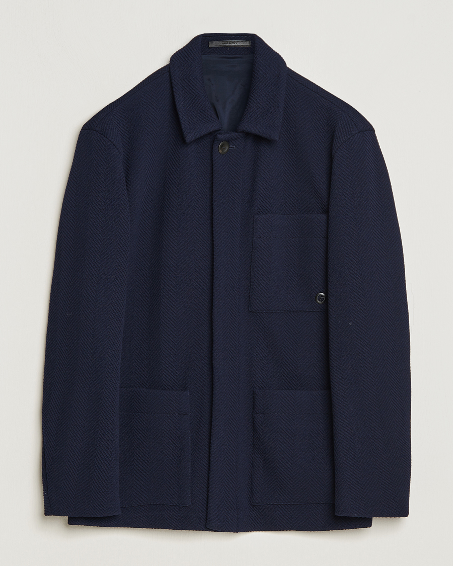 Herre | Jakker | Giorgio Armani | Heavy Jersey Chore Jacket Navy