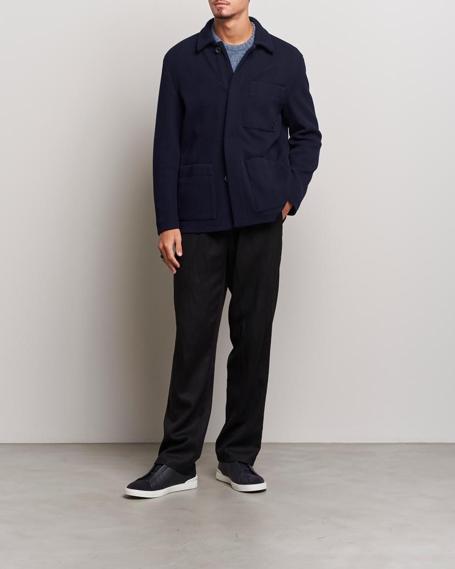 Herre | Jakker | Giorgio Armani | Heavy Jersey Chore Jacket Navy