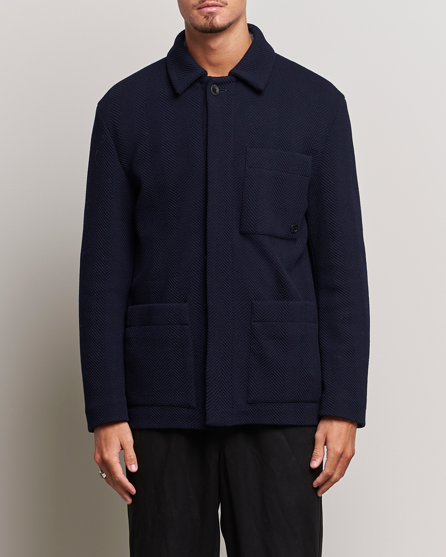 Herre | Jakker | Giorgio Armani | Heavy Jersey Chore Jacket Navy