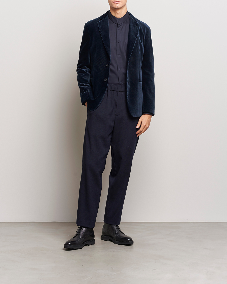 Herre | Dressjakker | Giorgio Armani | Velvet Micro Blazer Navy