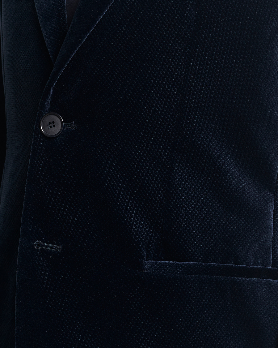 Herre | Dressjakker | Giorgio Armani | Velvet Micro Blazer Navy