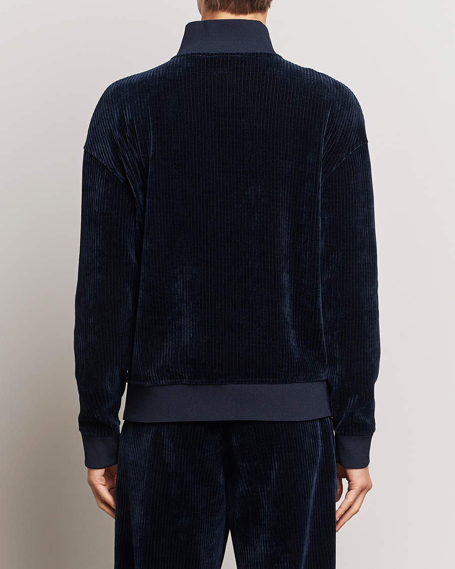 Herre | Gensere | Giorgio Armani | Jersey Corduroy Zip Sweater Navy