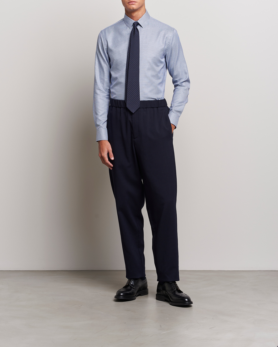 Herre | Skjorter | Giorgio Armani | Micro Structure Dress Shirt Light Blue