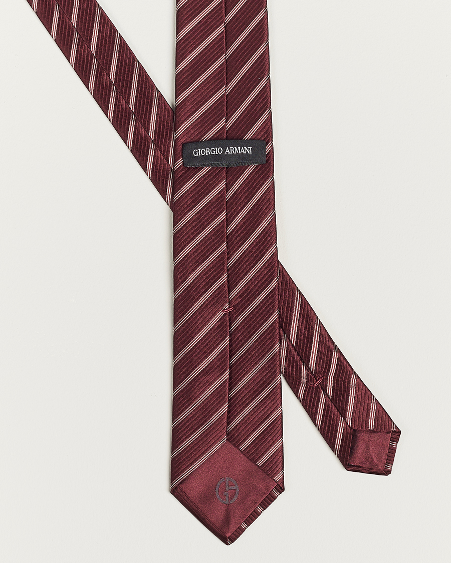 Herre | Assesoarer | Giorgio Armani | Regimental Stripe Silk Tie Burgundy