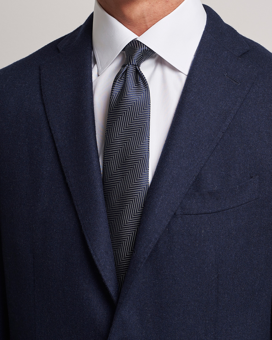 Herre |  | Giorgio Armani | Chevron Silk Tie Navy