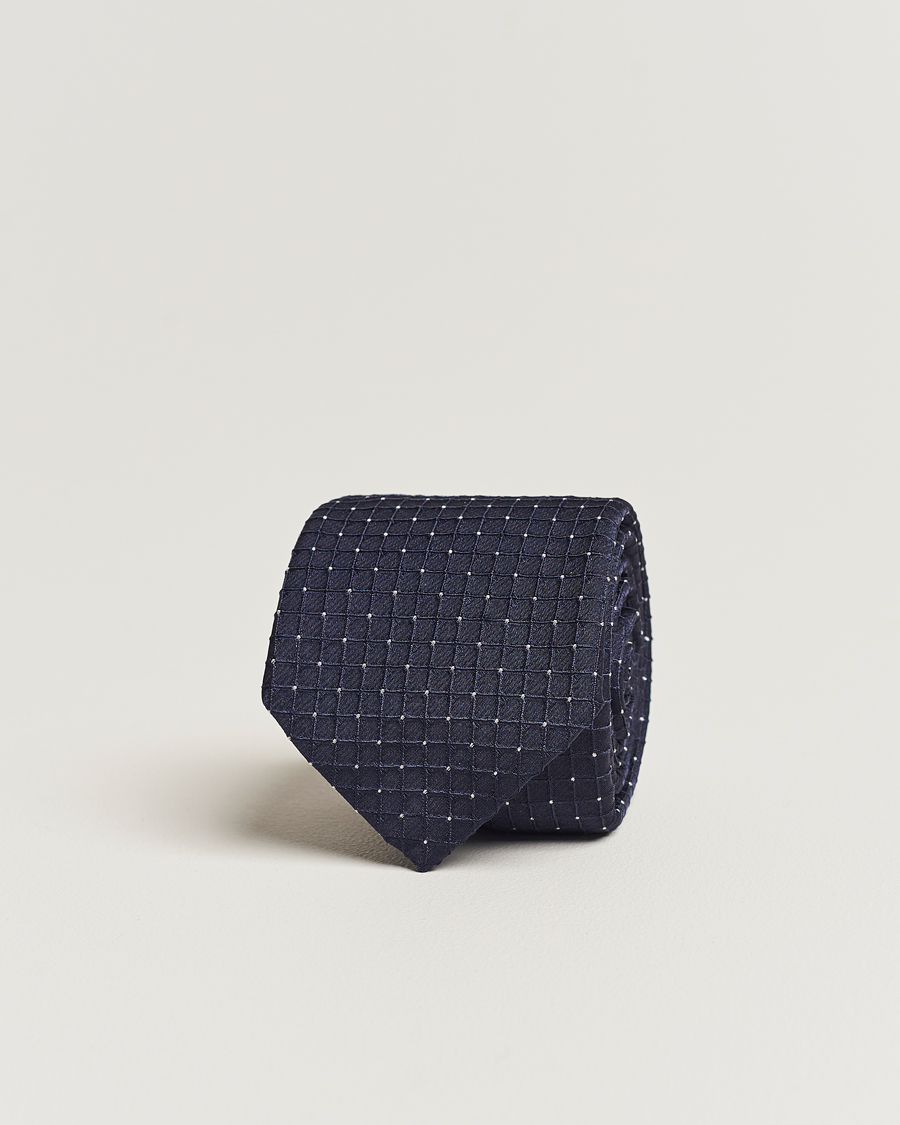 Herre | Giorgio Armani Jacquard Dot Silk Tie Navy | Giorgio Armani | Jacquard Dot Silk Tie Navy
