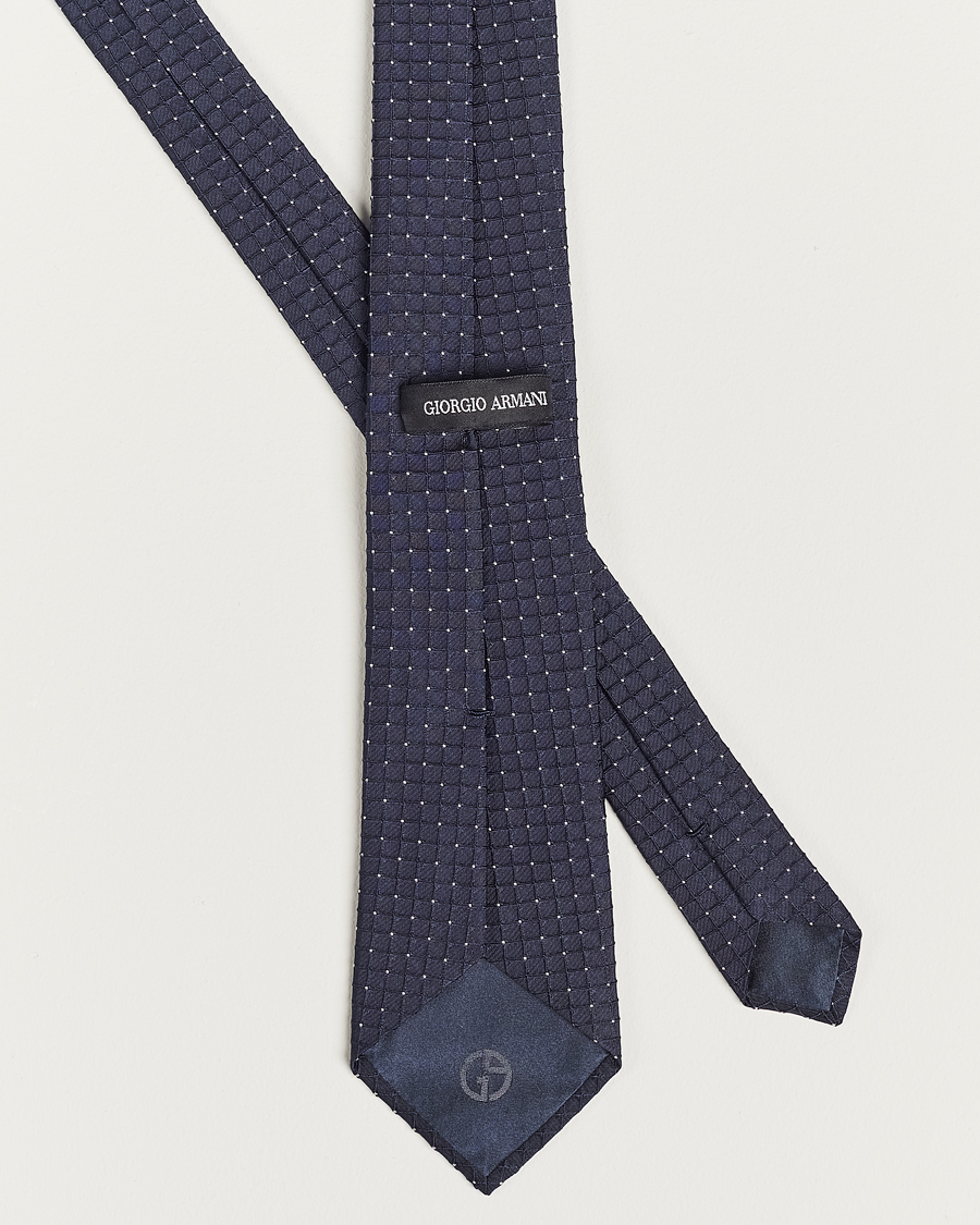 Herre | Giorgio Armani Jacquard Dot Silk Tie Navy | Giorgio Armani | Jacquard Dot Silk Tie Navy