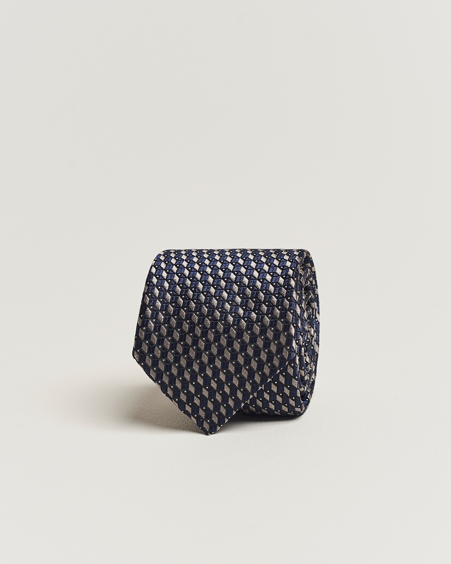 Herre | Giorgio Armani Jacquard Silk Tie Navy/Grey | Giorgio Armani | Jacquard Silk Tie Navy/Grey