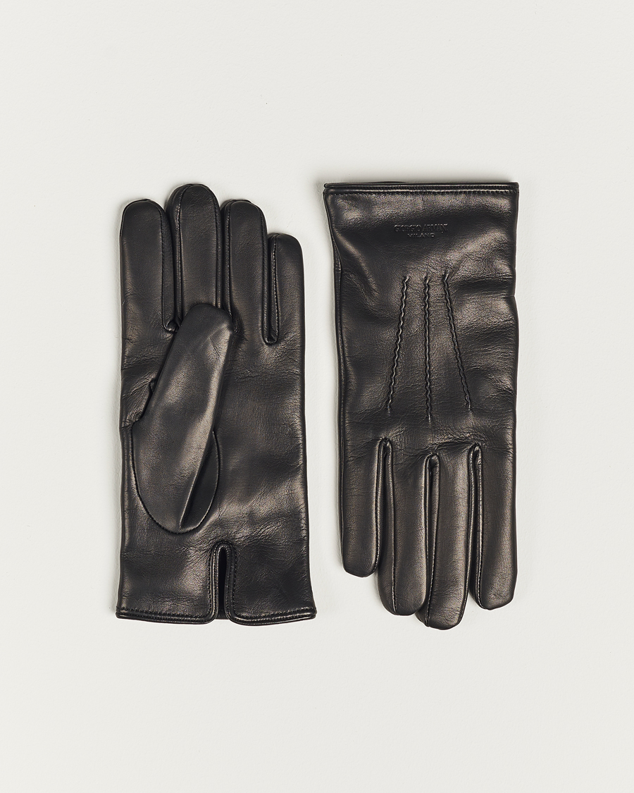 Herre | Giorgio Armani Lamb Leather Gloves Black | Giorgio Armani | Lamb Leather Gloves Black