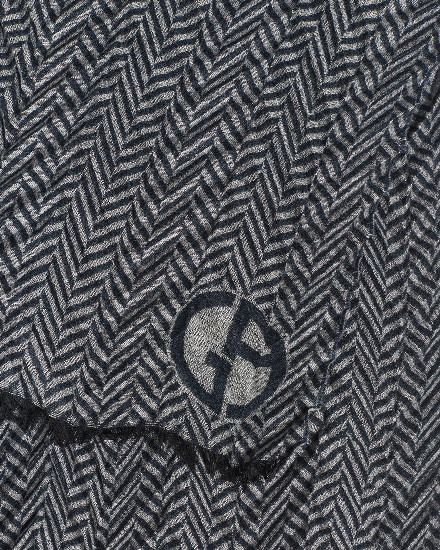 Herre | Giorgio Armani Cashmere Chevron Scarf Navy/Grey | Giorgio Armani | Cashmere Chevron Scarf Navy/Grey